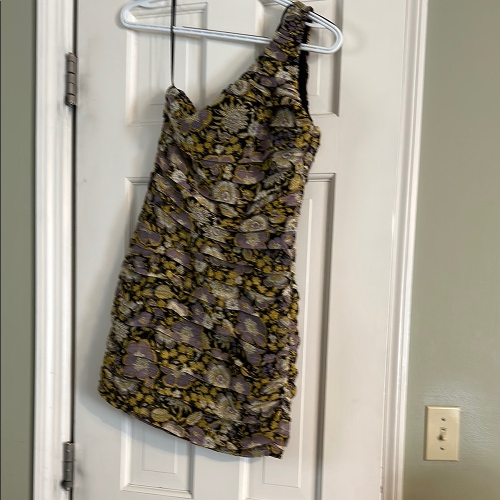 Zara Floral One-Shoulder Dress